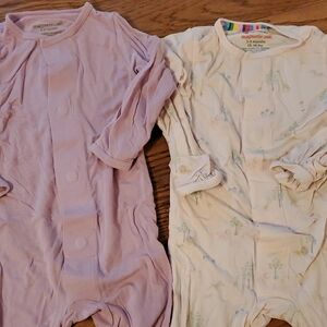 Set Of 2 Magnetic Me Kids Pajama Set - Lavender and Light Pink 3/6 Months